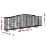 vidaXL Oblúkové gabiónové koše 6ks 400x50x100/120cm pozinkované železo – Obrázok 6