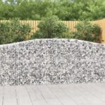vidaXL Oblúkové gabiónové koše 6ks 400x50x100/120cm pozinkované železo
