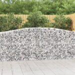 vidaXL Oblúkové gabiónové koše 8ks 400x50x100/120cm pozinkované železo