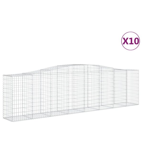 vidaXL Oblúkové gabiónové koše 10 ks 400x50x100/120cm pozinkov. železo – Obrázok 2