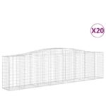 vidaXL Oblúkové gabiónové koše 20 ks 400x50x100/120cm pozinkov. železo – Obrázok 2