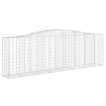 vidaXL Oblúkové gabionové koše 3 ks 400x50x120/140 cm pozink. železo – Obrázok 3