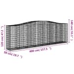 vidaXL Oblúkové gabionové koše 5 ks 400x50x120/140 cm pozink. železo – Obrázok 6