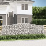 vidaXL Oblúkové gabionové koše 5 ks 400x50x120/140 cm pozink. železo
