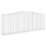 vidaXL Oblúkové gabionové koše 3 ks 400x50x140/160 cm pozink. železo – Obrázok 3