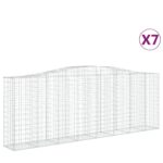 vidaXL Oblúkové gabionové koše 7 ks 400x50x140/160 cm pozink. železo – Obrázok 2