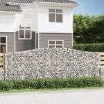 vidaXL Oblúkové gabionové koše 7 ks 400x50x140/160 cm pozink. železo