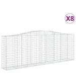 vidaXL Oblúkové gabionové koše 8 ks 400x50x140/160 cm pozink. železo – Obrázok 2