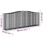 vidaXL Oblúkové gabionové koše 8 ks 400x50x140/160 cm pozink. železo – Obrázok 6