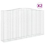 vidaXL Oblúkový gabionový kôš 2 ks 400x50x220/240cm pozinkované železo – Obrázok 2