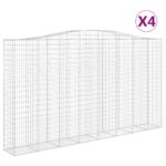 vidaXL Oblúkový gabionový kôš 4 ks 400x50x220/240cm pozinkované železo – Obrázok 2