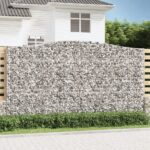 vidaXL Oblúkový gabionový kôš 4 ks 400x50x220/240cm pozinkované železo