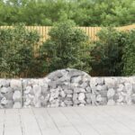 vidaXL Oblúkový gabionový kôš 3 ks 200x30x60/80 cm pozinkované železo