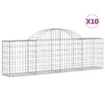 vidaXL Oblúkový gabionový kôš 10 ks 200x30x60/80 cm pozinkované železo – Obrázok 2