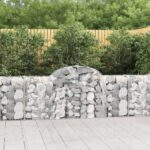vidaXL Oblúkové gabionové koše 6 ks 200x30x80/100cm pozinkované železo