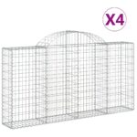 vidaXL Oblúkové gabiónové koše 4ks 200x30x100/120cm pozinkované železo – Obrázok 2