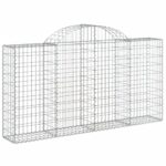 vidaXL Oblúkové gabiónové koše 4ks 200x30x100/120cm pozinkované železo – Obrázok 3