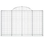 vidaXL Oblúkové gabionové koše 4 ks 200x30x120/140 cm pozink. železo – Obrázok 4