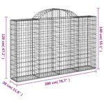 vidaXL Oblúkové gabionové koše 6 ks 200x30x120/140 cm pozink. železo – Obrázok 6