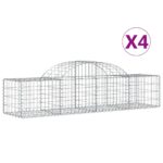 vidaXL Oblúkové gabionové koše 4 ks 200x50x40/60 cm pozink. železo – Obrázok 2