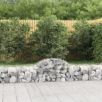vidaXL Oblúkové gabionové koše 4 ks 200x50x40/60 cm pozink. železo