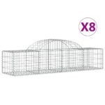 vidaXL Oblúkový gabionový kôš 8 ks 200x50x40/60 cm pozinkované železo – Obrázok 2