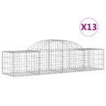 vidaXL Oblúkový gabionový kôš 13 ks 200x50x40/60 cm pozinkované železo – Obrázok 2