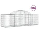 vidaXL Oblúkový gabionový kôš 18 ks 200x50x60/80 cm pozinkované železo – Obrázok 2