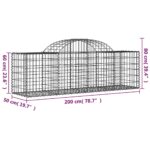 vidaXL Oblúkový gabionový kôš 18 ks 200x50x60/80 cm pozinkované železo – Obrázok 6