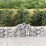 vidaXL Oblúkový gabionový kôš 18 ks 200x50x60/80 cm pozinkované železo