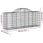 vidaXL Oblúkové gabionové koše 6 ks 200x50x80/100cm pozinkované železo – Obrázok 6