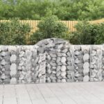 vidaXL Oblúkové gabiónové koše 8ks 200x50x100/120cm pozinkované železo