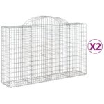 vidaXL Oblúkové gabionové koše 2 ks 200x50x120/140 cm pozink. železo – Obrázok 2