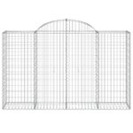 vidaXL Oblúkové gabionové koše 9 ks 200x50x120/140 cm pozink. železo – Obrázok 4