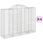 vidaXL Oblúkové gabionové koše 4 ks 200x50x140/160 cm pozink. železo – Obrázok 2