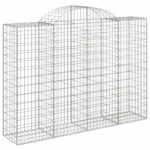 vidaXL Oblúkové gabionové koše 6 ks 200x50x140/160 cm pozink. železo – Obrázok 3