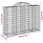 vidaXL Oblúkové gabionové koše 6 ks 200x50x140/160 cm pozink. železo – Obrázok 6