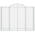 vidaXL Oblúkové gabionové koše 12 ks 200x50x140/160 cm pozink. železo – Obrázok 4