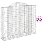 vidaXL Oblúkové gabiónové koše 6ks 200x50x160/180cm pozinkované železo – Obrázok 2