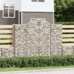 vidaXL Oblúkové gabiónové koše 6ks 200x50x160/180cm pozinkované železo