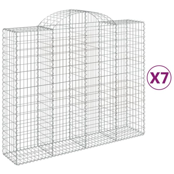 vidaXL Oblúkové gabiónové koše 7ks 200x50x160/180cm pozinkované železo – Obrázok 2
