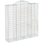 vidaXL Oblúkový gabionový kôš 3 ks 200x50x200/220cm pozinkované železo – Obrázok 3