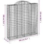vidaXL Oblúkový gabionový kôš 3 ks 200x50x200/220cm pozinkované železo – Obrázok 6