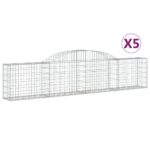 vidaXL Oblúkový gabionový kôš 5 ks 300x30x60/80 cm pozinkované železo – Obrázok 2