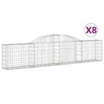 vidaXL Oblúkový gabionový kôš 8 ks 300x30x60/80 cm pozinkované železo – Obrázok 2