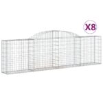 vidaXL Oblúkové gabionové koše 8 ks 300x30x80/100cm pozinkované železo – Obrázok 2