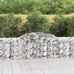 vidaXL Oblúkové gabionové koše 8 ks 300x30x80/100cm pozinkované železo