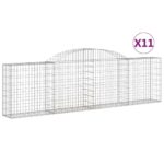 vidaXL Oblúkové gabionové koše 11ks 300x30x80/100cm pozinkované železo – Obrázok 2
