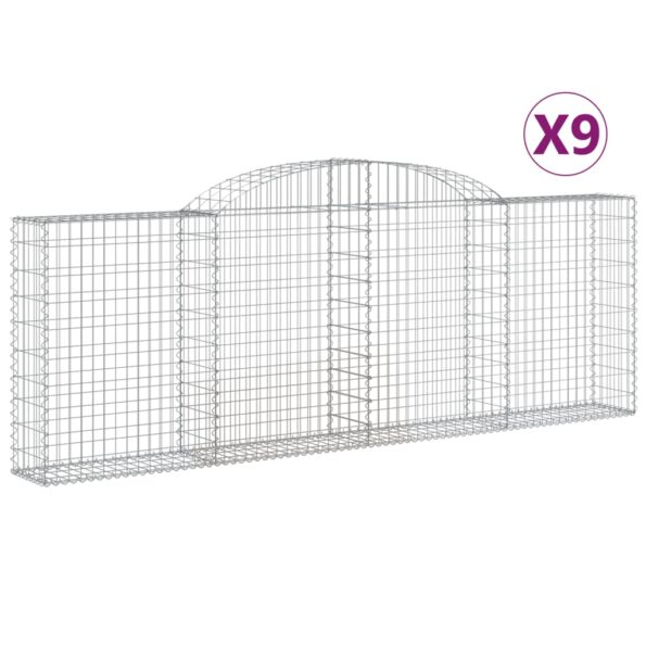VXL8720845571115_a_en_hd_1.jpg vidaXL Oblúkové gabiónové koše 9ks 300x30x100/120cm pozinkované železo – Obrázok 2