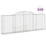 vidaXL Oblúkové gabiónové koše 20 ks 300x30x100/120cm pozinkov. železo – Obrázok 2